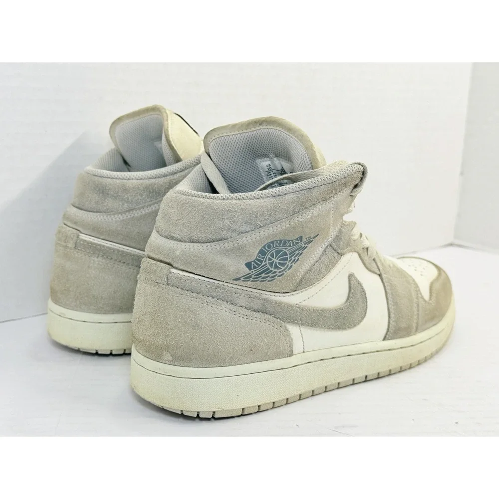 Nike Air Jordan 1 Mid Men Size 10 FQ7720-002 Neutral Grey Smoke Grey Shoes